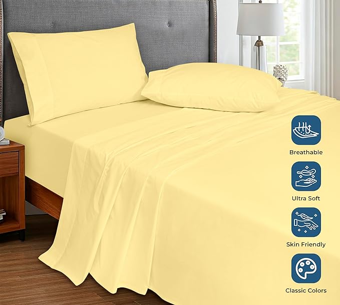 Royale Linens 100% Organic Cotton King Flat Sheet Only - Image 4