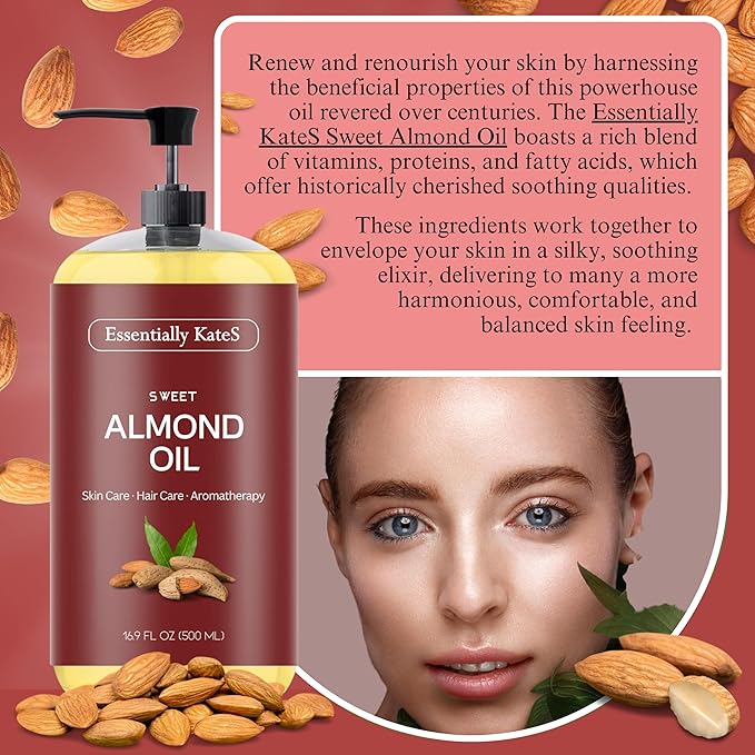Essentially KateS Sweet Almond Oil 33.8 Fl Oz - Image 2
