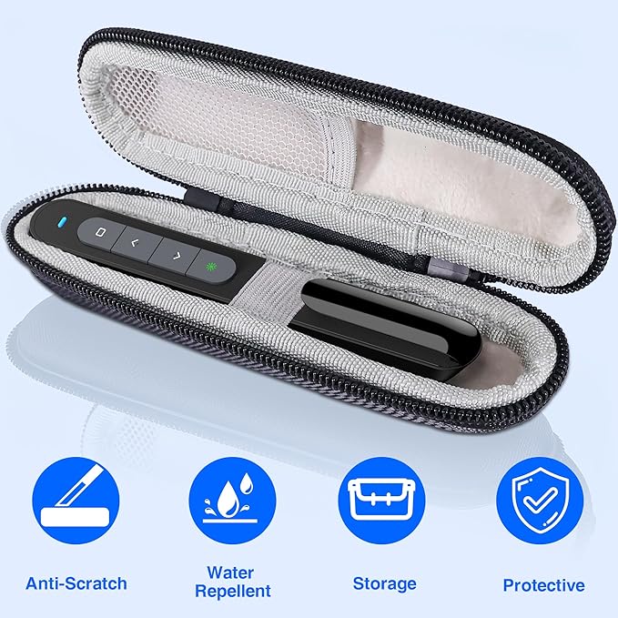 USB Type C 2 in 1 Rechargeable Wireless Presentation Clicker with Green Laser Pointer and Storage Case, Slide Powerpoint Clicker for Mac Windows Keynote, Presenter Remote PPT Clicker for Powerpoint