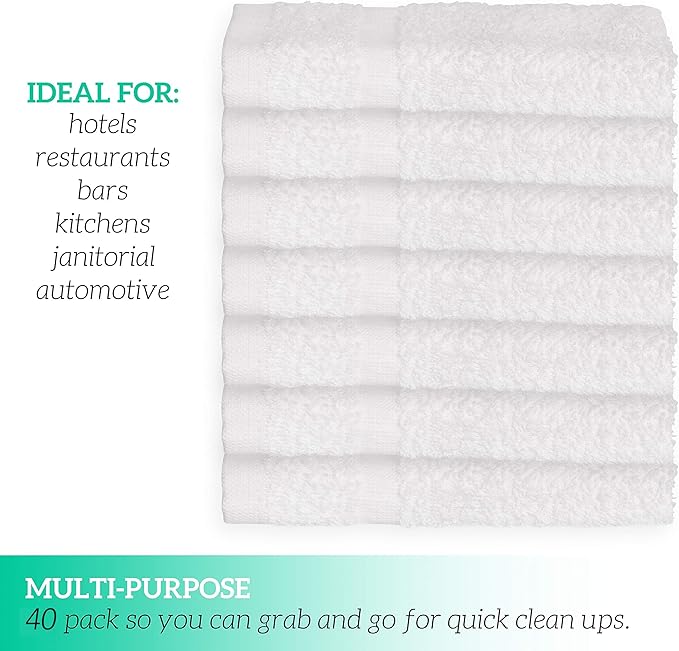 GREEN LIFESTYLE Washcloths 12" x 12" 40 Pack - Image 6