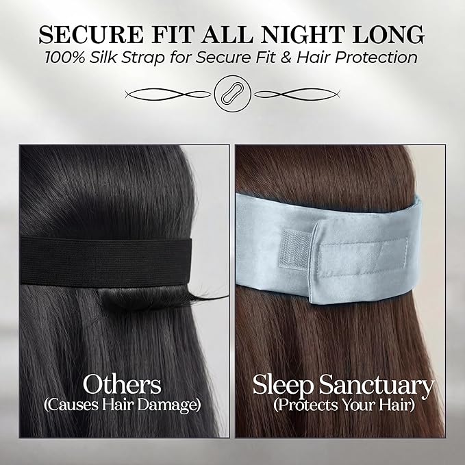 SLEEP SANCTUARY 100% Pure Mulberry Silk Sleep Mask - Image 5