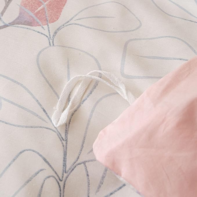 OAITE Duvet Cover Set Twin Size Floral Pattern Ultra Soft 100% Cotton Duvet - Image 9