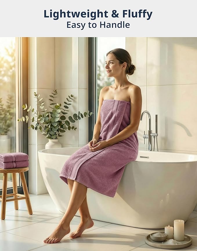 LANE LINEN 100% Cotton Large Bath Towels Set of 4 - Image 2
