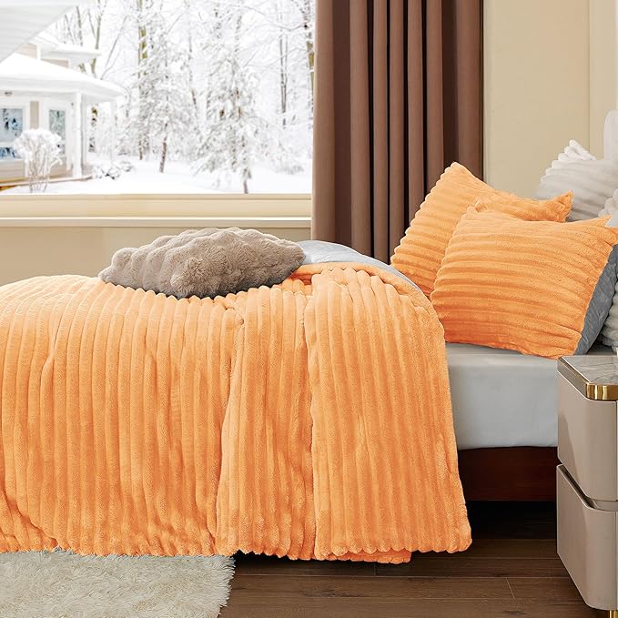 BEDELITE Fleece Twin Comforter Set -Super Soft & Warm Fluffy Coral Bedding - Image 5