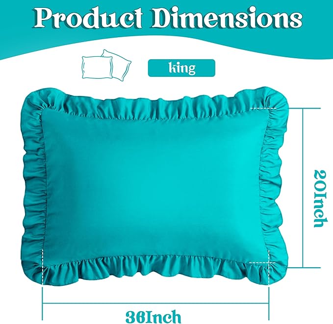 KKJIAF Ruffle Pillow Cases King Size Set of 2, Ruffled Pillow Covers - Image 3