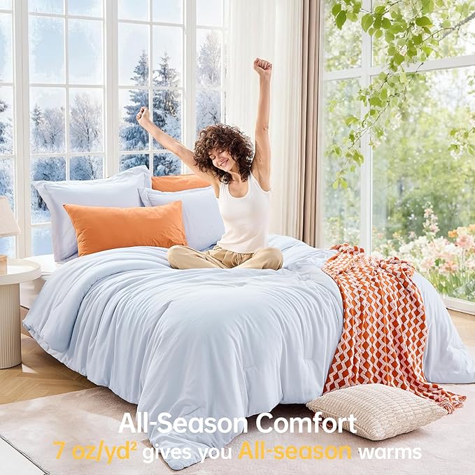 MUXHOMO Queen Comforter Set, All Season Ultra Soft Down Alternative Bedding - Image 4