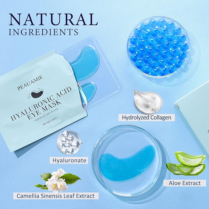 PEAUAMIE Under Eye Patchs Hyaluronic Acid Eye Mask - Image 5