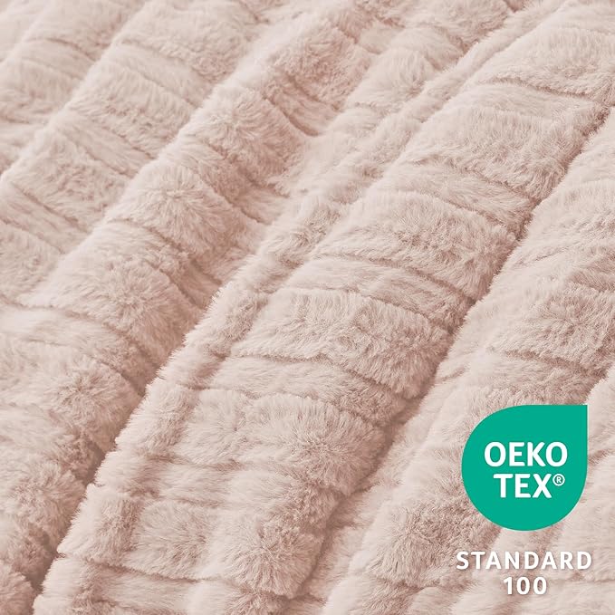 BEDELITE Fleece Queen Comforter Set -Super Soft & Warm Fluffy Pink Faux Fur - Image 4