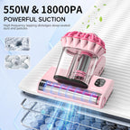 Belife M8 Mattress Vacuum Cleaner, 18Kpa Bed Vacuum Cleaner with UV & Hot Air & High Heating, 550W Powerful Suction Double-Cup Handheld Vacuum Sofa Couch Cleaner for Dust Pillow Crib Pet Hair, Corded