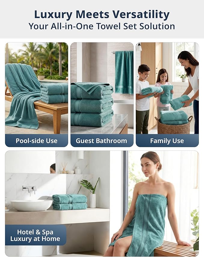 LANE LINEN 100% Pure Cotton Bath Sheets - Image 7
