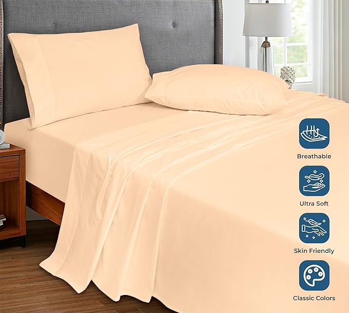 Royale Linens 100% Organic Cotton Twin Flat Sheet Only - Image 4