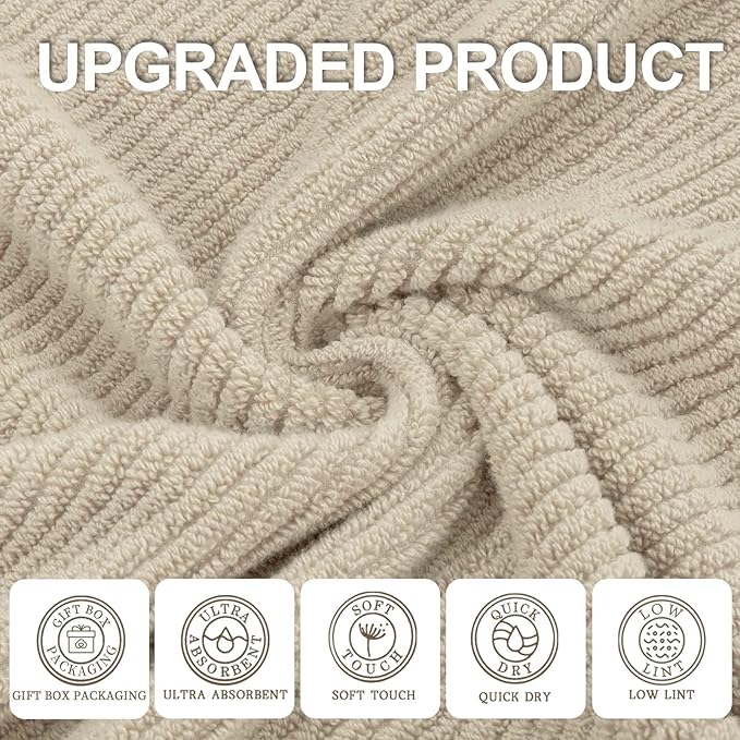VOOVA & MOVAS Bath Towel Set, Large 30" x 56" - Image 2