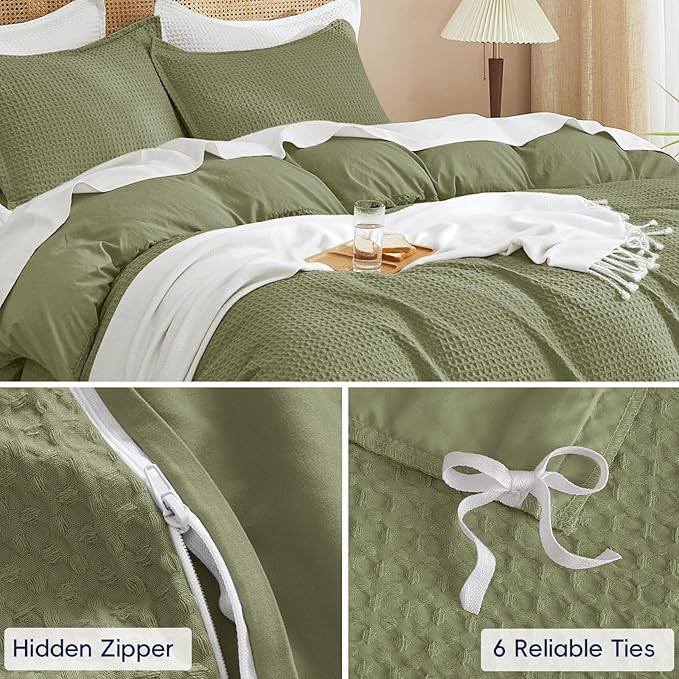 PHF Waffle Duvet Cover Set Twin/Twin XL Size, No Snagging Ultra Soft Luxury - Image 5