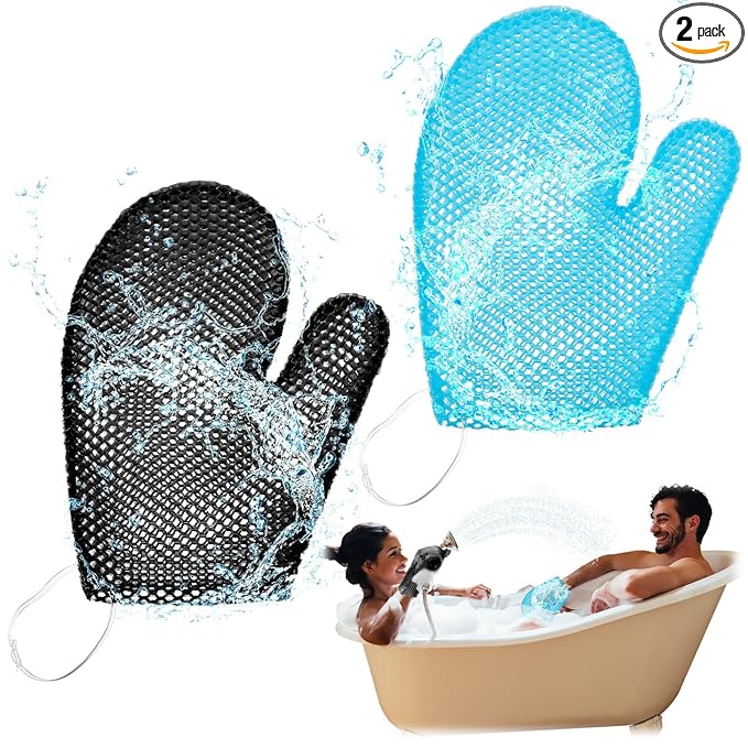 Karenhi 2 Pcs Honeycomb Exfoliating Glove Bath Mitt Body Spa Scrubber, by Karenhi