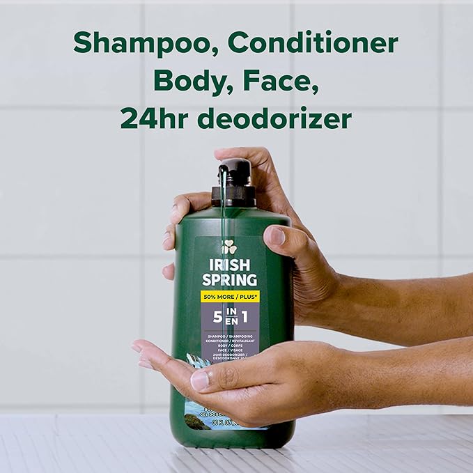 Irish Spring 5 in 1 Body Wash for Men | 24 Hour Freshness | For Body Face Hair - Image 9