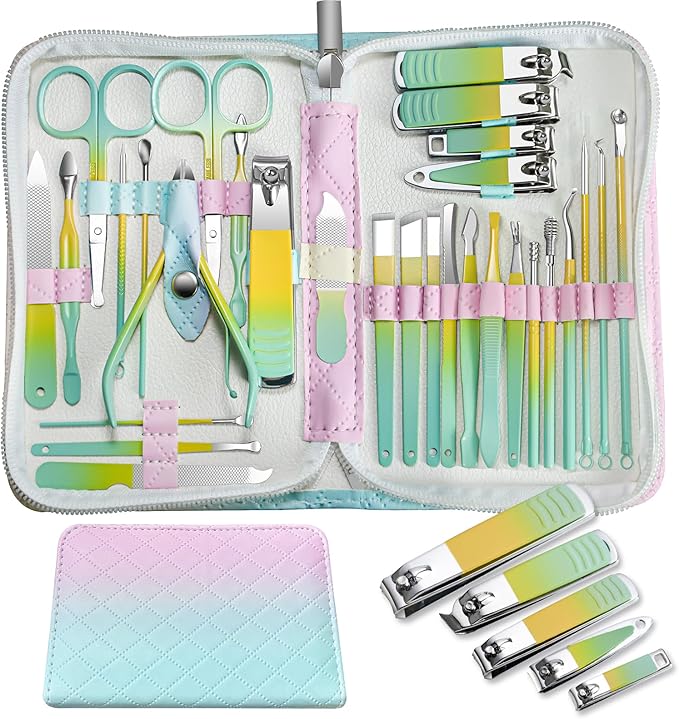 Manicure Set Women Personal Nail Care Kit, 30 in 1 Professional Manicure Kit by AndreaBeautyLife