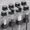 12 Pack Magnetic Cable Clip Organizer Cord Holder, Picozon Adhesive Cable Management, Wire Phone USB Charger Cable Holder, Keeper Organizer for Office Home Desktop Table - Black