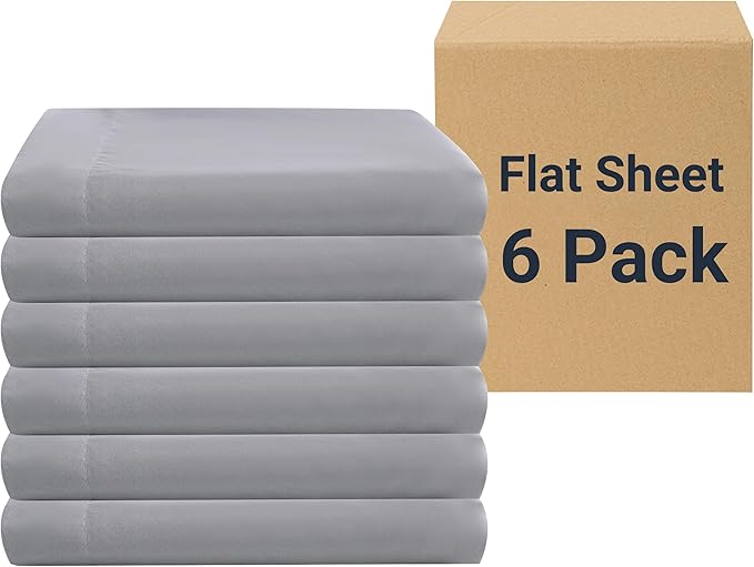 ZPECC Bulk Flat Sheets Only Full Size 6 Pack, Easy Sort Top Bed Sheet by by ZPECC-ABrandThatHasBeenFocusedOnBabyProductsFor18Years