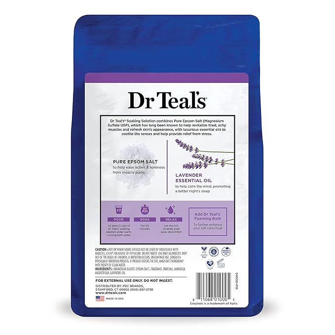Dr Teal's Pure Epsom Magnesium Salt Soak, Soothe & Sleep - Image 10