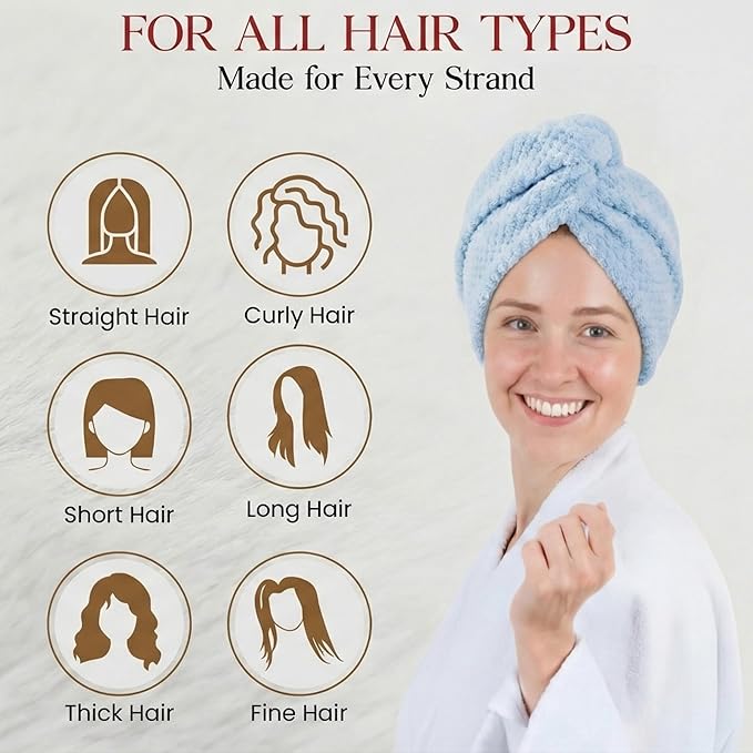 3 Pack Microfiber Hair Towel Wrap - Image 9