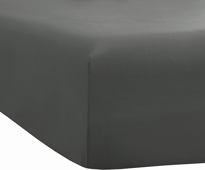 Sfoothome Fitted Sheet Dark Gray, 14 Inch Deep Pocket, Twin Bed Fitted Sheet - Image 3