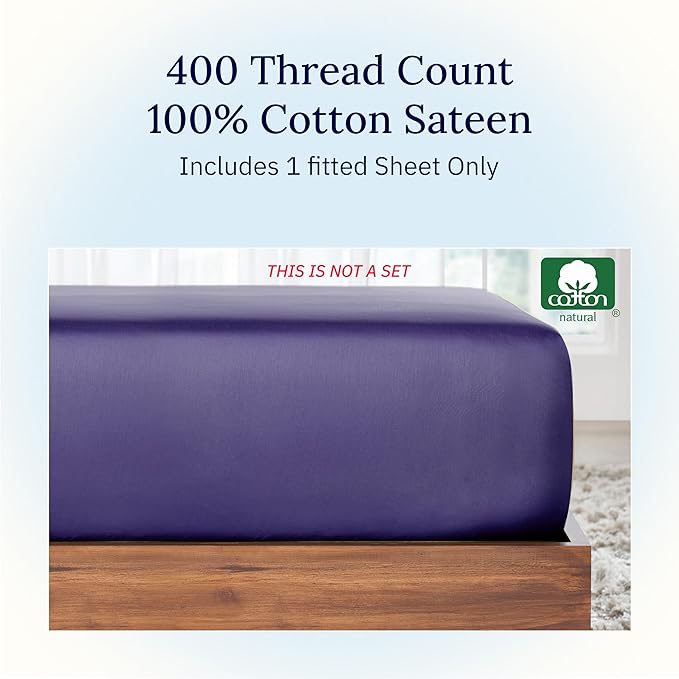 California Design Den King Fitted Sheet Cotton, Deep Pocket Soft 400 Thread - Image 4