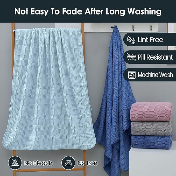 JML Microfiber Bath Towels, Large Bathroom Towel 2 Pack, Super Absorbent and - Image 7