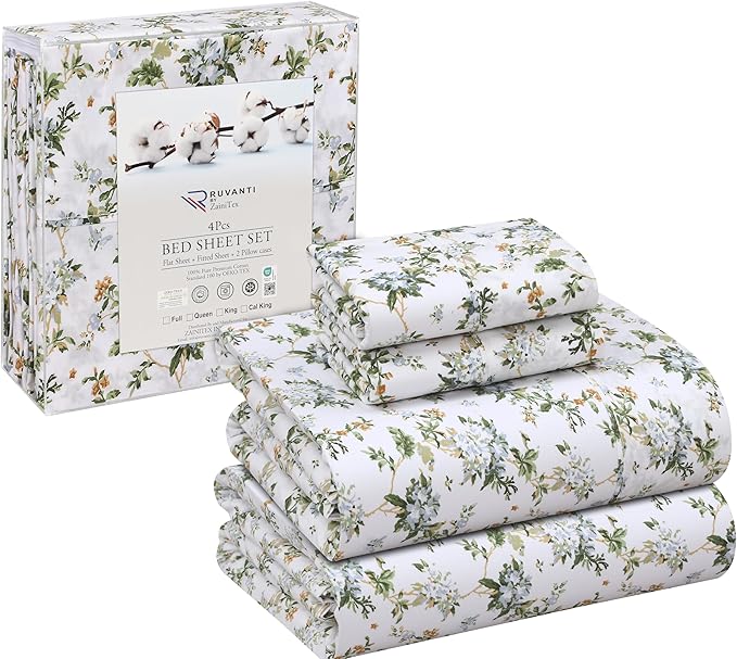 RUVANTI 100% Cotton Sheets – California King Percale Bedding, Cooling & - Image 8