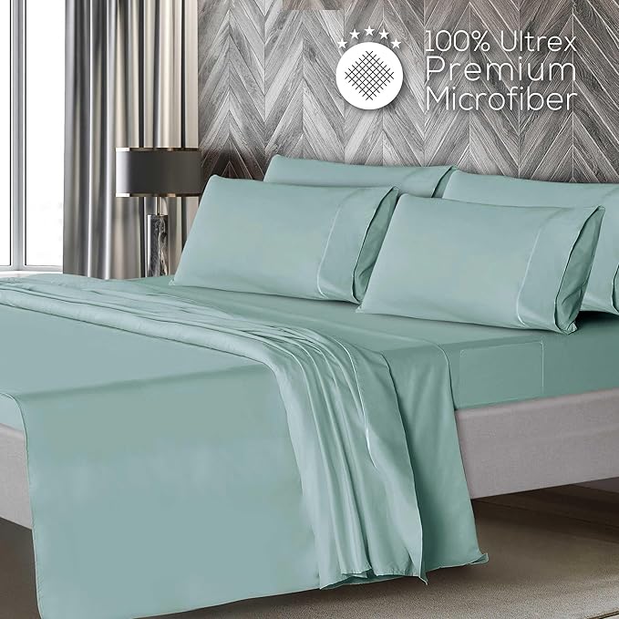Mueller Ultratemp Bed Sheets Set, Super Soft 1800, 6 Piece California King - Image 3