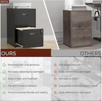 Kubohogar 2 Drawer File Cabinet with Lock,Black Metal Filing Cabinets,Vertical Locking File Cabinet Fit Hanging Files, Letter,File Box and A4 Documents (Black)