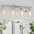 Espird Bathroom Vanity Light Fixtures Brushed Nickel, 4 Lights Rustic Farmhouse by Espird