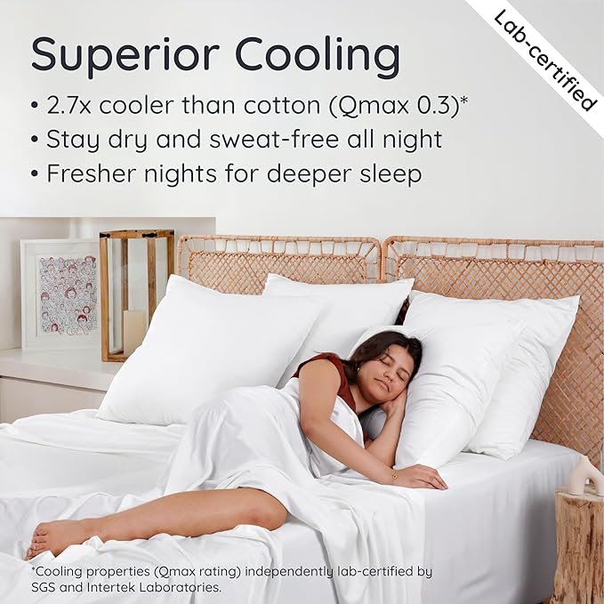 Bambaw Full White Fitted Sheet Only, 100% Viscose Derived from Bamboo Full Size - Image 3