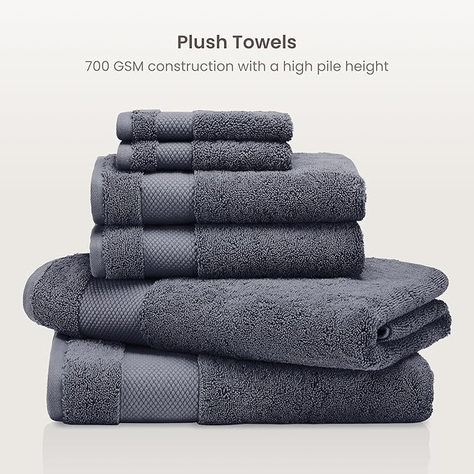 BIOWEAVES 100% Organic Cotton Bath Towel Set | 700 GSM Plush 7-Piece Premium - Image 2