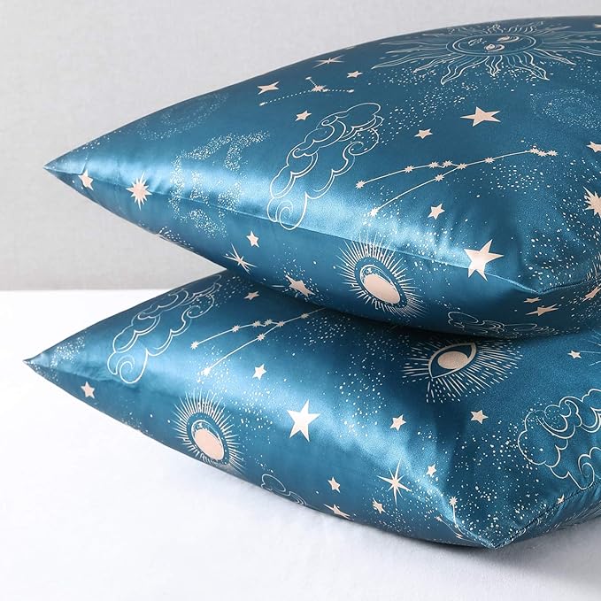EXQ Home Satin Pillowcase for Hair and Skin, Soft Cooling Printed Pillow Cases - Image 5