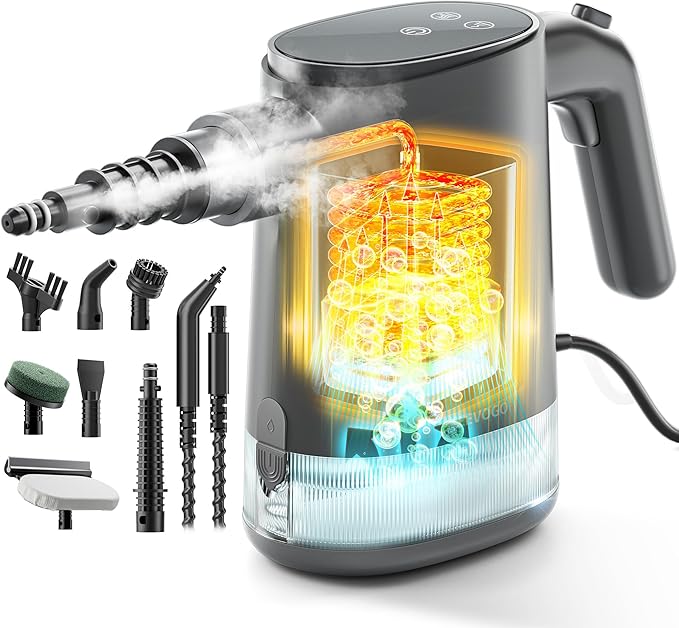 Handheld Steam Cleaner for Home, 15s Instant Heat Pressurized Steam Cleaner by TEEVOGO