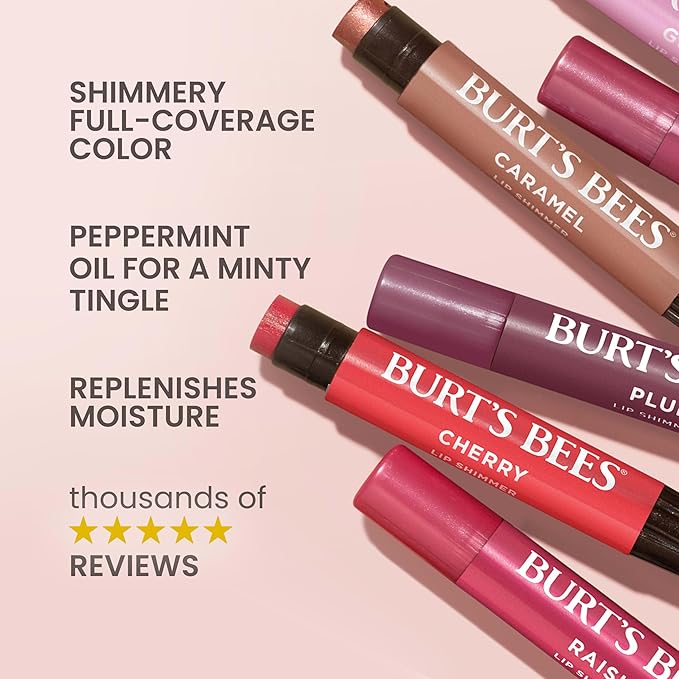 Burt's Bees Lip Shimmer Nude Collection, Tinted Lip Balm Stick, Moisturizing - Image 3
