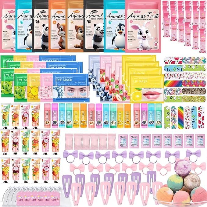 224PCS Spa Party Supplies for Girls, Spa Party Favors Include Face Masks by Unknown