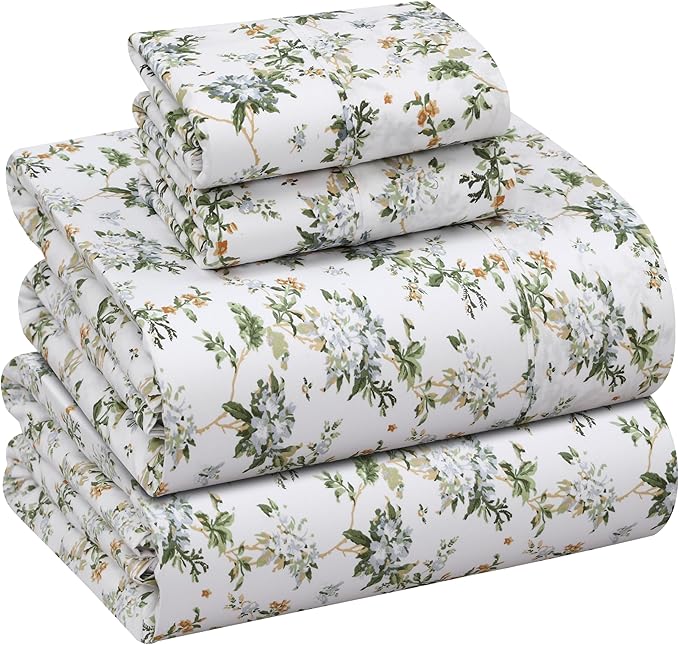 RUVANTI 100% Cotton Sheets – Queen Size Percale Bedding, Cooling & Breathable by Ruvanti