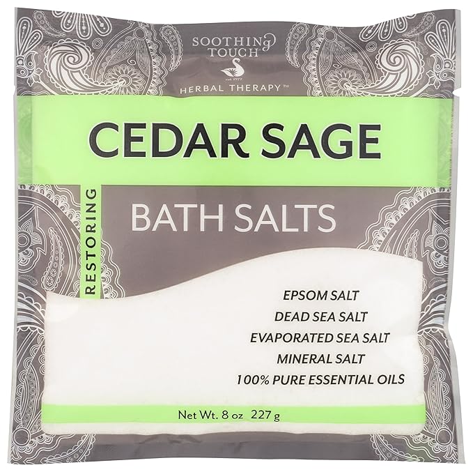Soothing Touch Bath Salts Pouch, Cedar Sage, 8 Ounce by Soothing+Touch