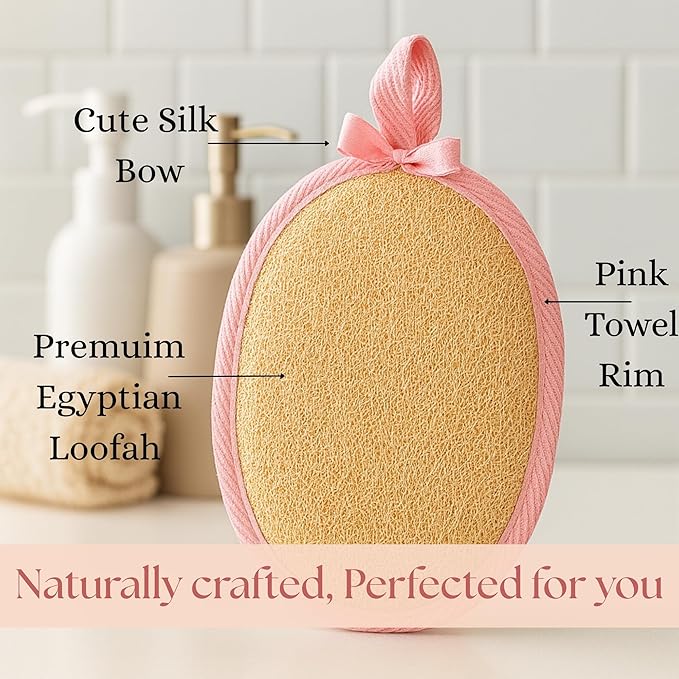 CraftsOfEgypt Egyptian Natural Loofah Body Scrubber Pads - Image 3