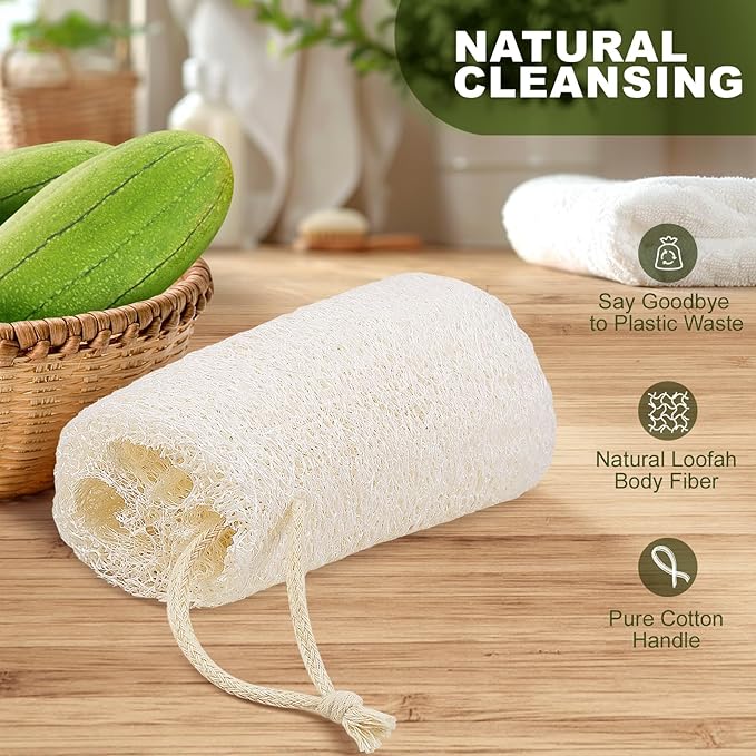Natural Loofah Body Scrubber Sponge, Spa & Shower Use - Image 2