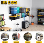 4Pack 1.64x4ft Adjustable Metal Garage Wall Shelving Heavy Duty Garage Storage Shelf Wall Mounted Black