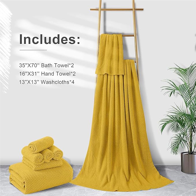 8-Piece Bath Towel Set, 2 Extra Large Bath Towel Sheets, 2 Hand Towels and 4 - Image 6