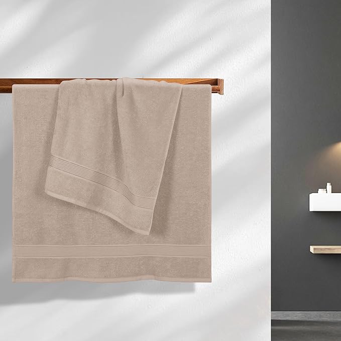 BELZZI Home Ultra Soft 4 Pack Oversized Bath Towel Set 27x54, Cotton Compact - Image 3
