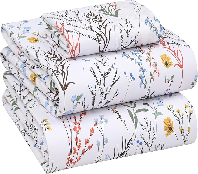 RUVANTI 100% Cotton Sheets – Twin Size Percale Bedding, Cooling & Breathable by Ruvanti