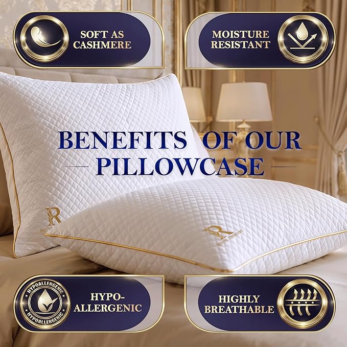 Royal Therapy King Size Set of 4- Shredded Memory Foam Pillow–Adjustable Memory - Image 7