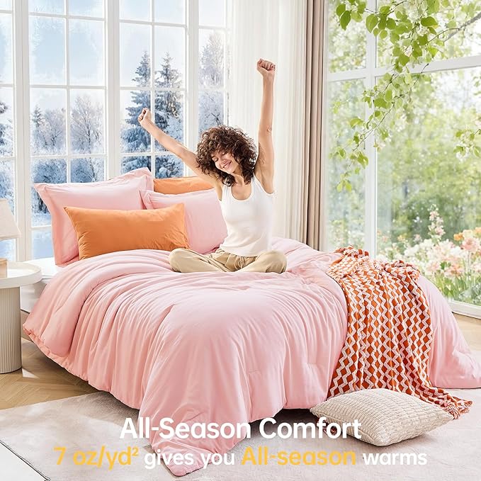 MUXHOMO King Size Comforter Set, All Season Ultra Soft Down Alternative Bedding - Image 4