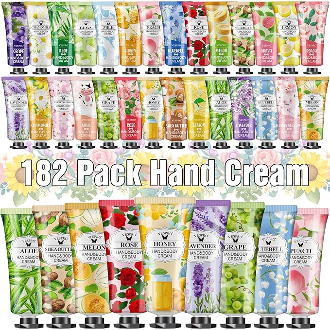 182 Pack Hand Cream Set, Mothers Day Gifts, Hand Lotion by VESPRO