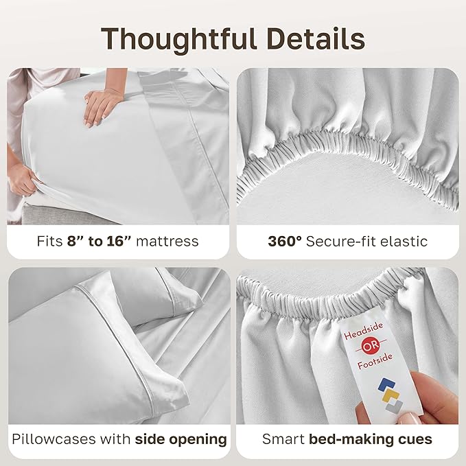 California Design Den Soft Cotton King Size Bed Sheets Set, 400 Thread Count - Image 5