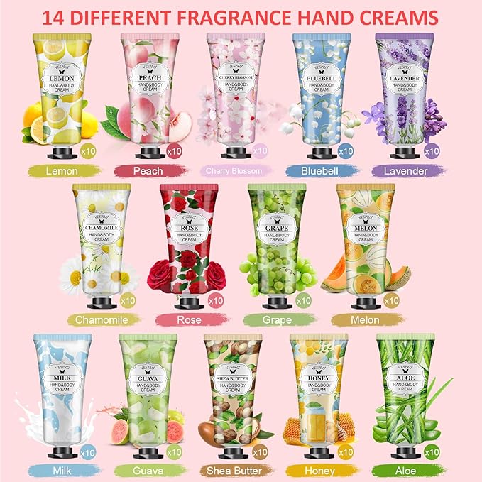 VESPRO 140 Pack Hand Cream Gifts Set, Mothers Day Gifts, Hand Lotion Travel Size - Image 3